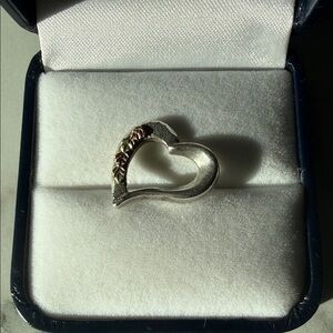 Sterling Silver Heart Pendant with 10k gold accents